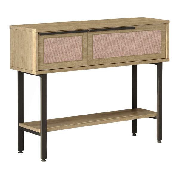 Masa consola Kvænangen 100x29,5x76cm efect stejat/efect ratan [en.casa]