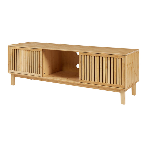 Comoda TV cu 2 usi glisante Ypäjä  150x42x50 cm bambus [en.casa]