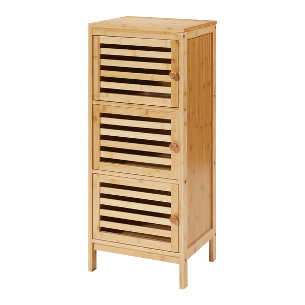 Comoda cu 3 usi Ypäjä bambus [en.casa]