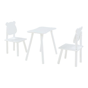Set masa copii cu 2 scaune design ursulet Panjang alb [en.casa]