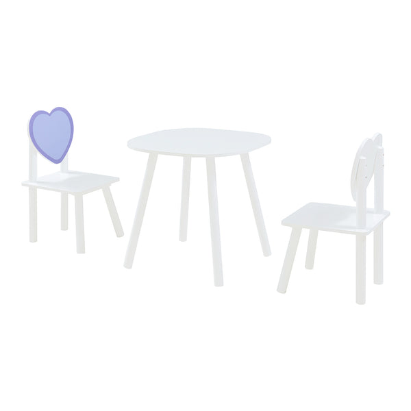 Set masa copii cu 2 scaune design inimioara Siljan alb lila [en.casa]