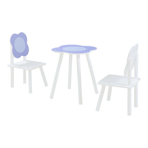 Set masa cu 2 scaune copii Simrishamn alb lila [en.casa]