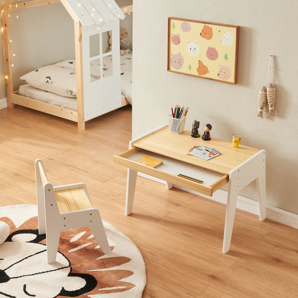 Set birou cu scaun pentru copii Skinnskatteberg alb [en.casa]