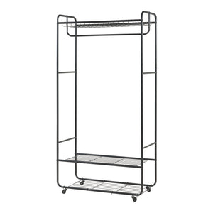 Suport mobil haine Vestvågøy 176x90x40cm otel negru [en.casa]