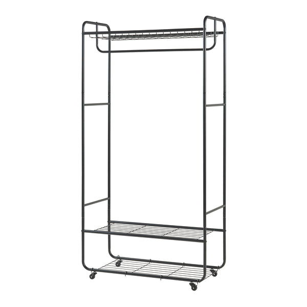 Suport mobil haine Vestvågøy 176x90x40cm otel negru [en.casa]