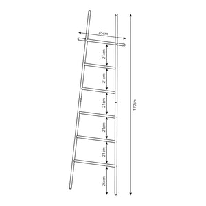 Suport scara prosoape Øyer 170x45x2cm otel negru [en.casa]