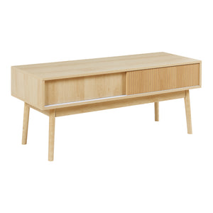 Comoda TV cu 2 usi culisante Landskrona 115x40x48cm efect stejar [en.casa]