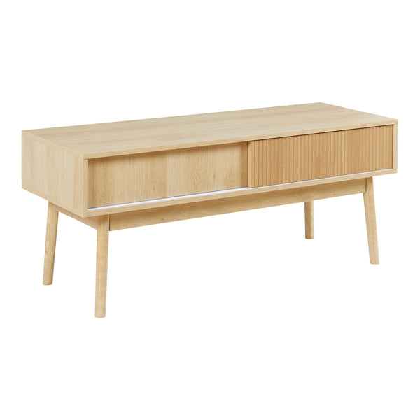 Comoda TV cu 2 usi culisante Landskrona 115x40x48cm efect stejar [en.casa]