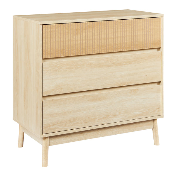 Comoda cu 3 sertare Landskrona 79,5x80x40 cm efect lemn stejar [en.casa]