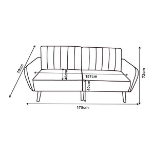 Canapea extensibila Malå 175x70x72cm gri [en.casa]