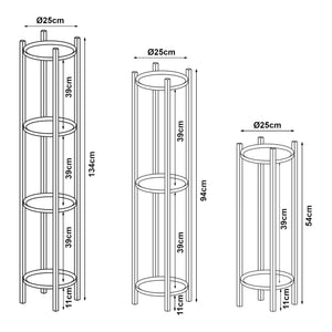 Set 3 buc suport plante masuri diferite Tuusula  metal negru [en.casa]