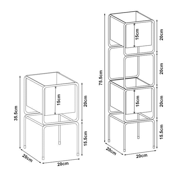 Set 2 buc suport plante masuri diferite Sveio metal negru [en.casa]