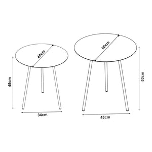Set de 2 mese laterale Sula Negru [en.casa]