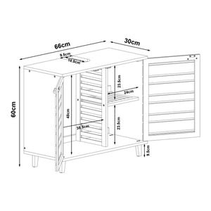 Dulap sub chiuveta Epind 60x66x30 cm bambus [en.casa]