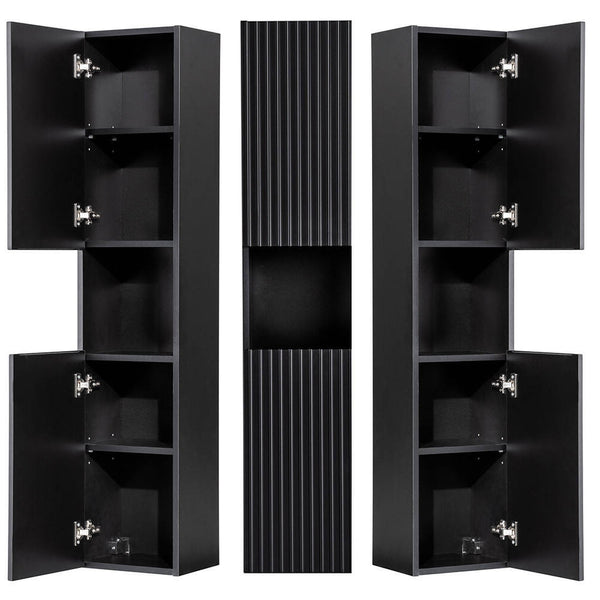 Dulap baie cu 2 usi Newport 30x140x25cm negru [en.casa]
