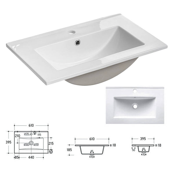 Set 4 componente mobilier perete baie 32 Newport efect stejar [en.casa]