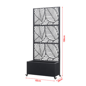 Paravan cu jardiniera flori Surnskoki 190x82x38 cm otel  [casa.pro]