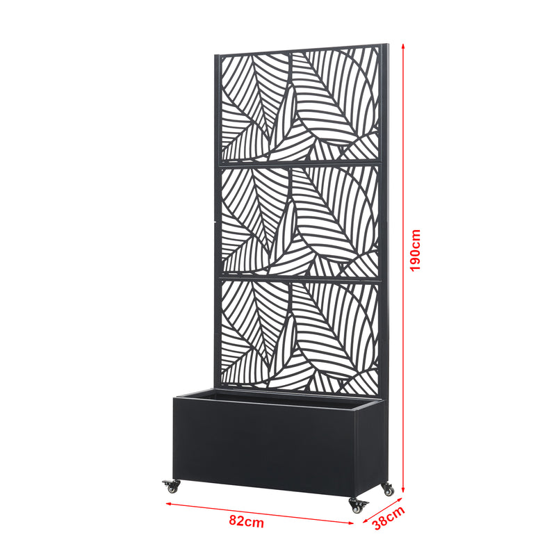 Schiță cotată Paravan cu jardiniera flori Surnskoki 190x82x38 cm otel  [casa.pro]