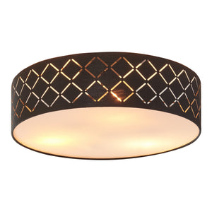 Lampa plafon Bay 20 cm 3xE27 max 60W poliester negru/alb [lux.pro]