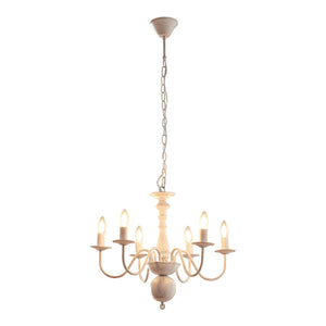 Lustra Berkeley 160x56x56 cm 6xE14 max 40W alb vintage [lux.pro]