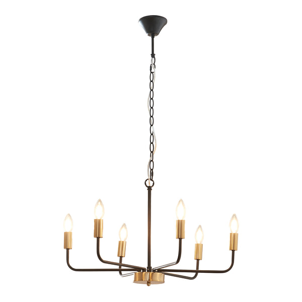 Lustra Bishop 153x62x62 cm 6 x E14 max 40W negru/culoarea alamei [lux.pro]