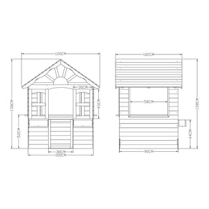 Casuta gradina Vesa 138x120x102 cm lemn gri/alb [casa.pro]