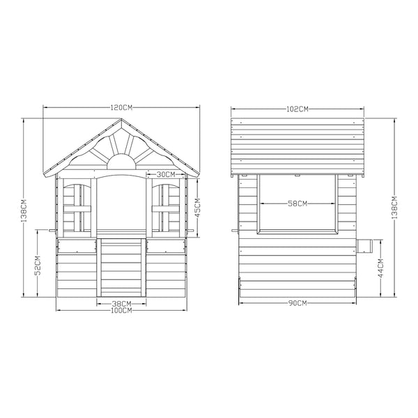 Casuta gradina Vesa 138x120x102 cm lemn gri/alb [casa.pro]