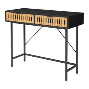 Masa consola Luniehti 100x40x75 cm negru/natur [en.casa]