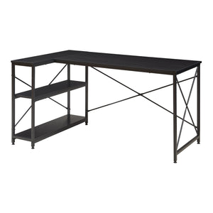 Birou de colt Raundsvalt 137x88x75 cm negru [en.casa]