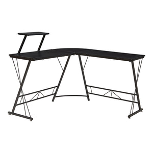 Birou de colt Yremso 122x122x98 cm negru [en.casa]