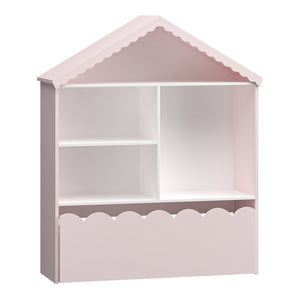 Raft casuta copii Vestnes 114x91x30 cm roz/alb [en.casa]
