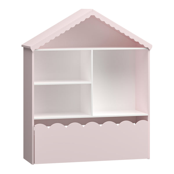 Raft casuta copii Vestnes 114x91x30 cm roz/alb [en.casa]