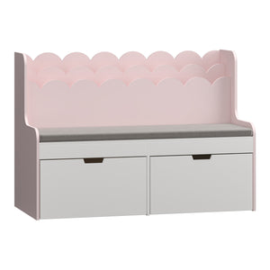 Raft pentru copii cu bancheta Vestnes 70x100x45 cm roz/alb [en.casa]
