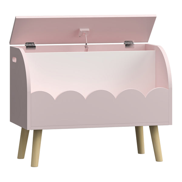 Lada jucarii Vestnes 60x30x44 cm roz/alb [en.casa] 