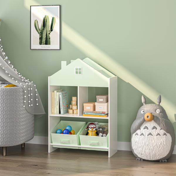 Raft casuta copii Vipsali 90x60x27 cm verde menta/alb [en.casa]