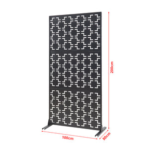 Paravan despartitor Aaskis 200x100x50 cm otel negru [casa.pro]