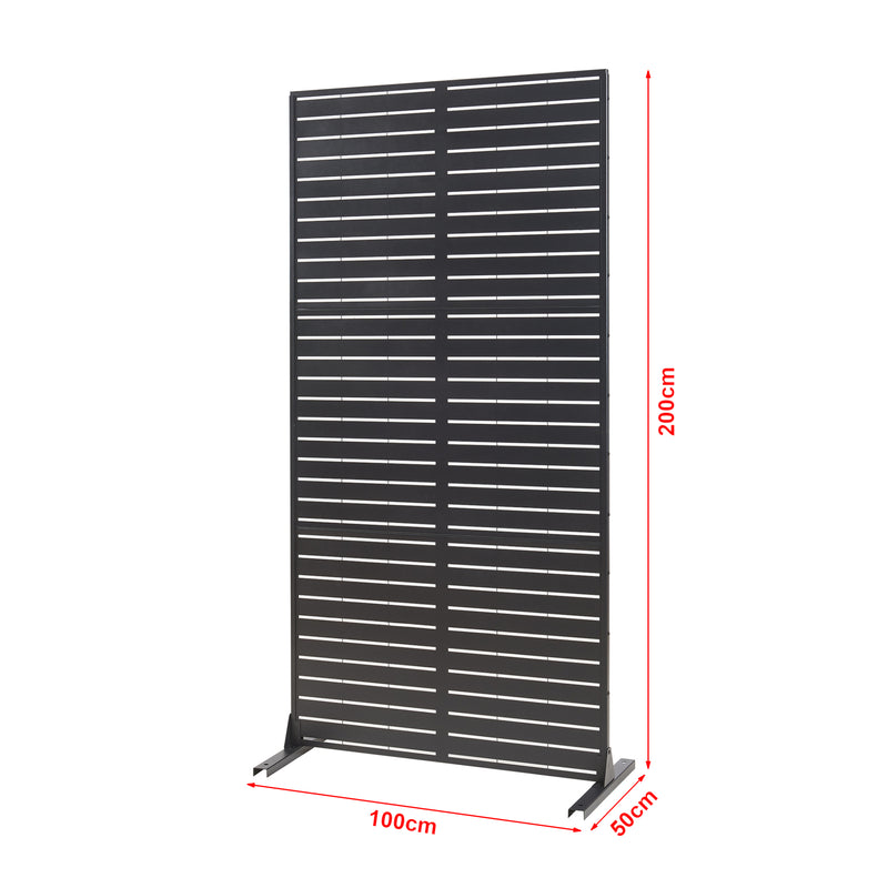 Schiță cotată Paravan despartitor Trolu 200x100x50 cm otel negru [casa.pro]
