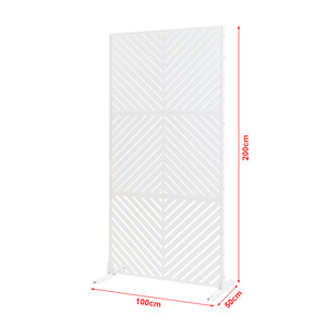 Paravan despartitor Kekan 200x100x50 cm otel alb [casa.pro]