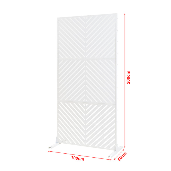 Paravan despartitor Kekan 200x100x50 cm otel alb [casa.pro]