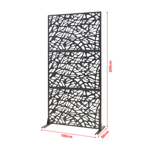 Paravan despartitor Poskind 200x100x50 cm otel negru [casa.pro]