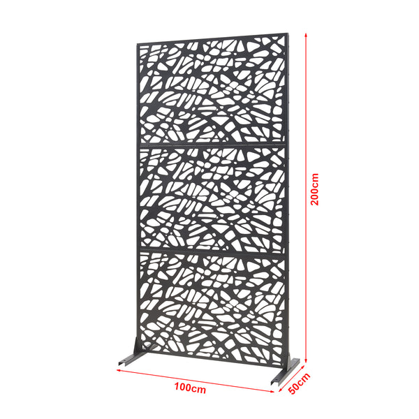Paravan despartitor Poskind 200x100x50 cm otel negru [casa.pro]