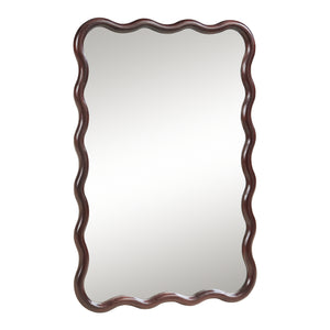 Oglinda de perete Porloskid 90x60 cm maro inchis [en.casa]