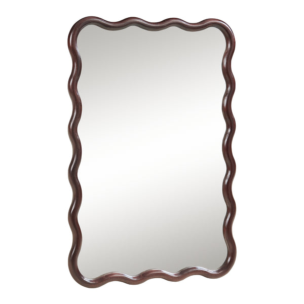 Oglinda de perete Porloskid 90x60 cm maro inchis [en.casa]