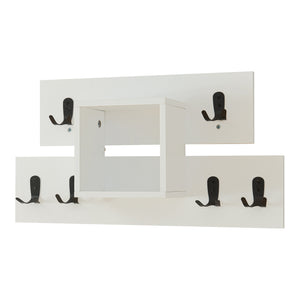 Cuier de perete cu spatiu depozitare Vänd 32x60x14 cm alb [en.casa]