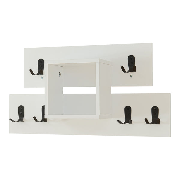 Cuier de perete cu spatiu depozitare Vänd 32x60x14 cm alb [en.casa]