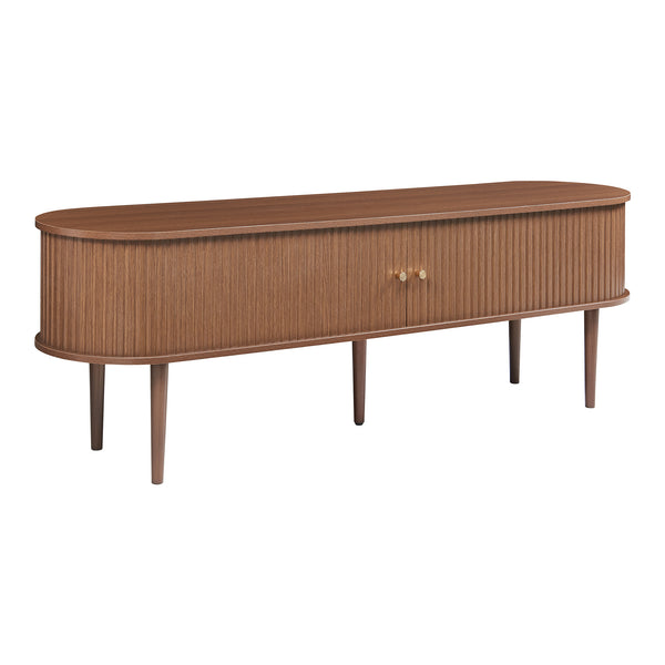 Comoda TV cu 2 usi glisante Mapia 166x40x55 cm efect lemn nuc [en.casa]