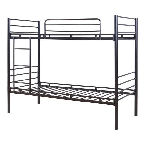 Pat metalic supraetajat  Bevapis, 200x90 cm 300 kg negru [en.casa]