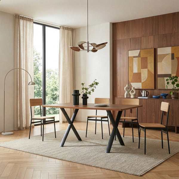 Set 2 buc picior masa in forma de X Klixjö 72x70 cm 160 kg otel negru [en.casa]
