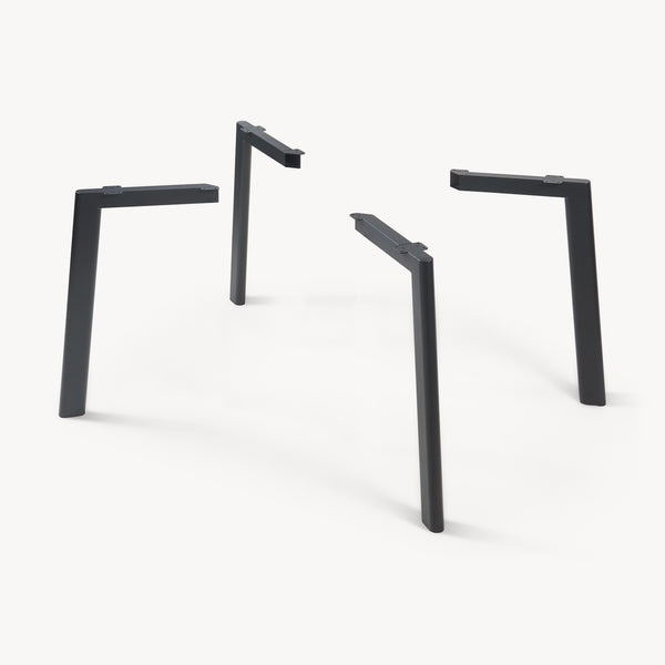 Set 4 buc picioare masa Hostang 50x8x71 cm otel negru [en.casa]