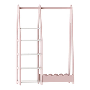 Garderoba copii Vestnes 114x77x30 cm mdf roz/alb [en.casa]